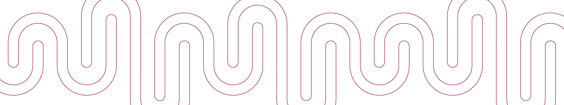 Abstract line art forming a continuous, looping wave pattern in red on a white background.